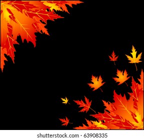 Background with autumnal leaves. Vector.