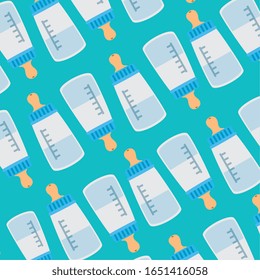 background of baby bottles milk vector illustration design