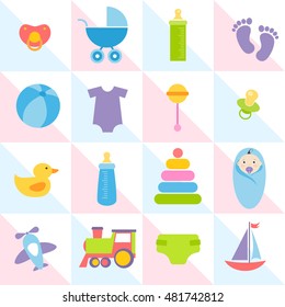 background with baby boy elements