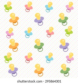 Background with baby pacifiers
