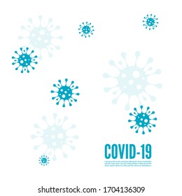 Background with bacillus coronavirus with viral infection. Virus Covid 19 vector illustration.