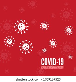 Background with bacillus coronavirus with viral infection. Virus Covid 19 vector illustration.