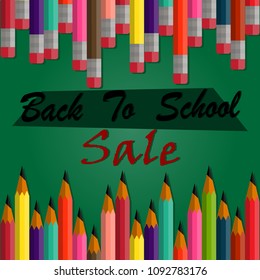 background back to school sale flat design,vector illustration
