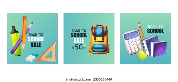 Background of the "Back to School" sale.School sale. Autumn discounts.Web banner.Vector illustration.