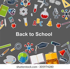 Background back to school with training accessories of schools.