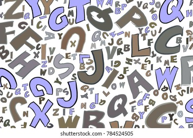 Background or backdrop, alphabets letters colorful, good for design texture. Cartoon style vector.
