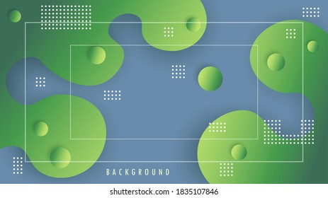 Background, Backdrop . Cover, Header. Modern Wavy, Wave, Liquid, Fluid Green Shape. Design Graphic Vector EPS10