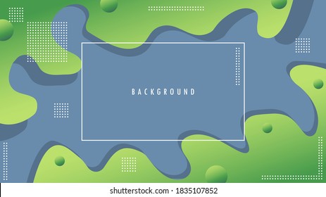Background, Backdrop . Cover, Header. Modern Wavy, Wave, Liquid, Fluid Green Shape. Design Graphic Vector EPS10