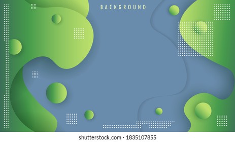 Background, Backdrop . Cover, Header. Modern Wavy, Wave, Liquid, Fluid Green Shape. Design Graphic Vector EPS10