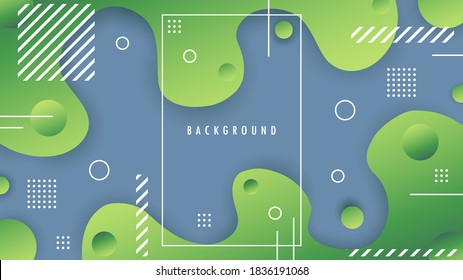Background, Backdrop . Cover, Header. Modern Wavy, Wave, Liquid, Fluid Green Shape. Design Graphic Vector EPS10