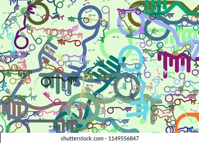 Background or backdrop, handphone or mobilephone hand drawn, for design texture. Vector artwork.