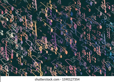 Background or backdrop, musical note tone chromatic scale, for design texture. Wallpaper, digital, artwork & concept.