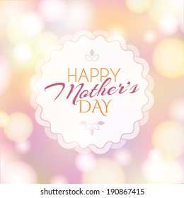 Background with badge and greeting Happy Mother's Day