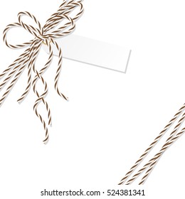 Background with bakers twine bow and ribbons