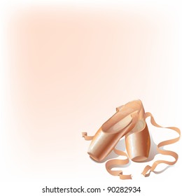 Background with ballet slippers and space for your text