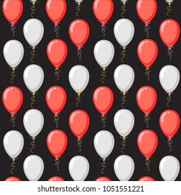 Background with balloons. Balloon on the rope. Pattern. Seamless texture. 