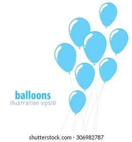 Background with balloons, Party balloons with space for text, Flat color