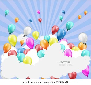  background with balloons with place for text