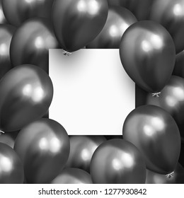 Background balloons. Template Banner with a clean sheet of paper. Realistic celebration design baloon.