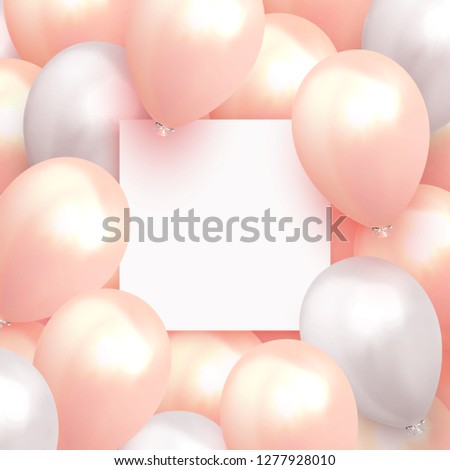 Background balloons. Template Banner with a clean sheet of paper. Realistic celebration design baloon.