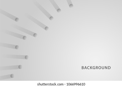 Background with balls and shadows. Vector. Gradient. Black and white illustration.