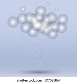 Background, balls, soft shadows, gray, transparent, overlay, space, vector, banner, illustration