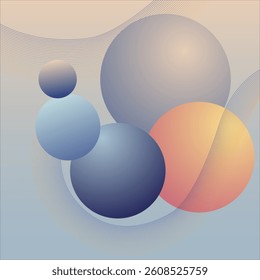 background balls vector in pastel colors