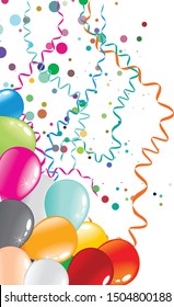 Background baloons and confetti illustration vector