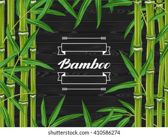 Background with bamboo plants and leaves. Image for holiday invitations, greeting cards, posters, advertising booklets, banners, flayers.