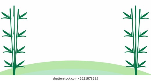 fundo com plantas de bambu de cada lado