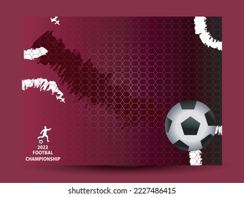 Background banner for the 2022 football match with an illustration and a modern color design