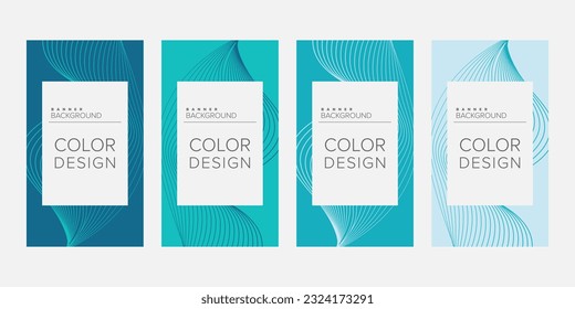 Background banner abstract line color design vector, vertical banner set