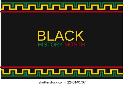 background banner black history mont with typical African frame