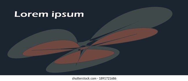 background for banner with butterfly image, dark blue, banner
