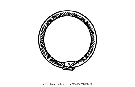 Background banner concept with Ouroboros symbol which represents the harmony of contrary forces