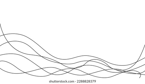 Background for the banner. Elegant flowing lines on white background. Vector.