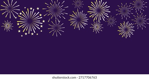 Background, banner festive fireworks flat vector, celebration. Independent Day.