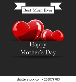 Background, banner or flyer with text Mom for Happy Mothers Day celebration.