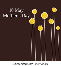 Background, banner or flyer with text Mom for Happy Mothers Day celebration.