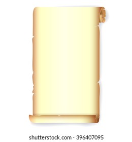 Background banner in the form of papyrus scroll. Empty blank template.