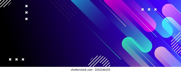 background banner. full color, blue gradation and colored lines eps 10	

