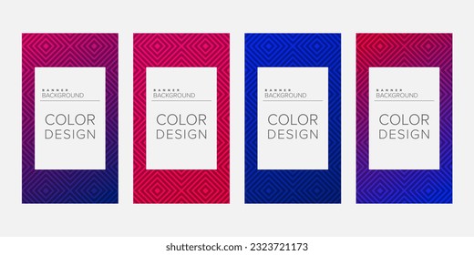 Background banner geometric line color design vector, vertical banner set