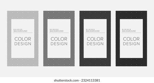 Background banner geometric line color design vector, vertical banner set