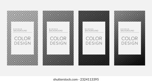 Background banner geometric line color design vector, vertical banner set