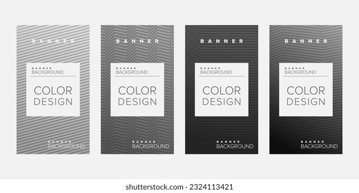 Background banner geometric line color design vector, vertical banner set