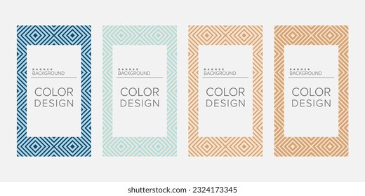 Background banner geometric line color design vector, vertical banner set
