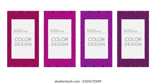 Background banner geometric line color design vector, vertical banner set