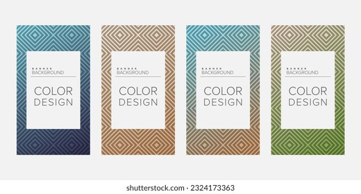 Background banner geometric line color design vector, vertical banner set