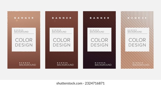 Background banner geometric line color design vector, vertical banner set