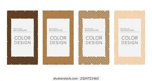 Background banner geometric line color design vector, vertical banner set